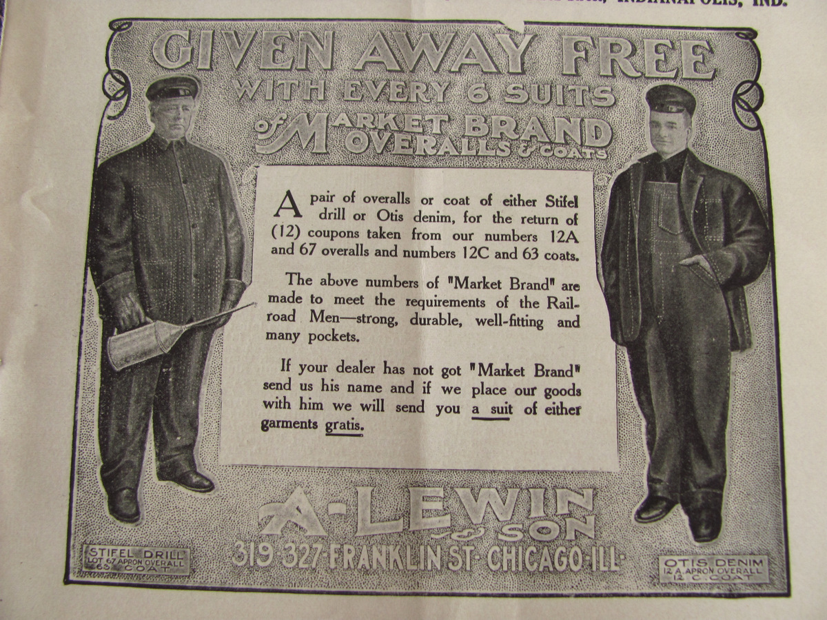 [ журнал реклама ]1907 год Market Brand Stifel комбинезон Denim Work редкость б/у одежда комбинезон Vintage RRL