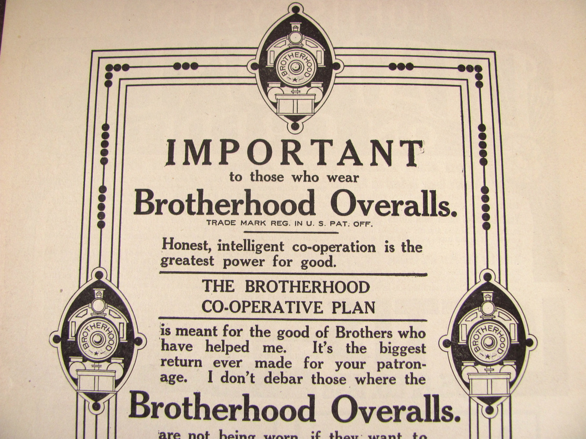 【雑誌広告】1909年 Brotherhood Overallsカバーオール デニム ワーク レア 古着 オーバーオール ビンテージ_画像1