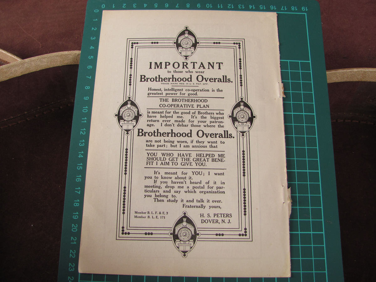 【雑誌広告】1909年 Brotherhood Overallsカバーオール デニム ワーク レア 古着 オーバーオール ビンテージ_画像4