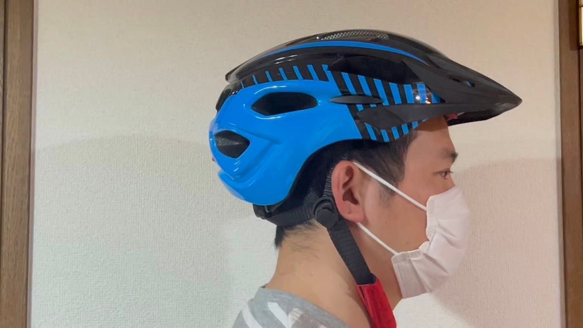 自転車ヘルメット 夜行用LED灯モード付き