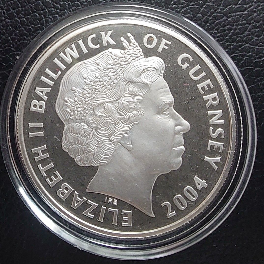 2004年 ガーンジー島銀貨 5ポンド マラード記念銀貨 silver925 2004年 イギリス王室属領ガーンジー島銀貨 5ポンド 蒸気機関車の