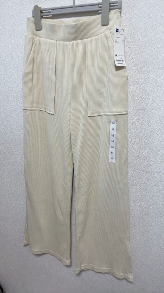 ウエストゴムパンツ ワイドパンツ ストレッチパンツ ユニクロパンツ GUパンツ ニットパンツ ガウチョパンツ 未使用 新品 白