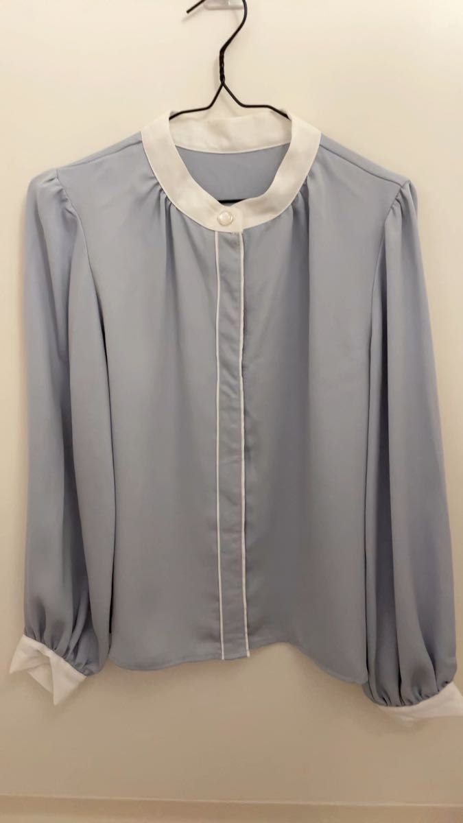 長袖ブラウス シフォンブラウス シースルーブラウス リボンブラウス ハイネックブラウス シフォンブラウス 清楚 上品 婚活 未使用