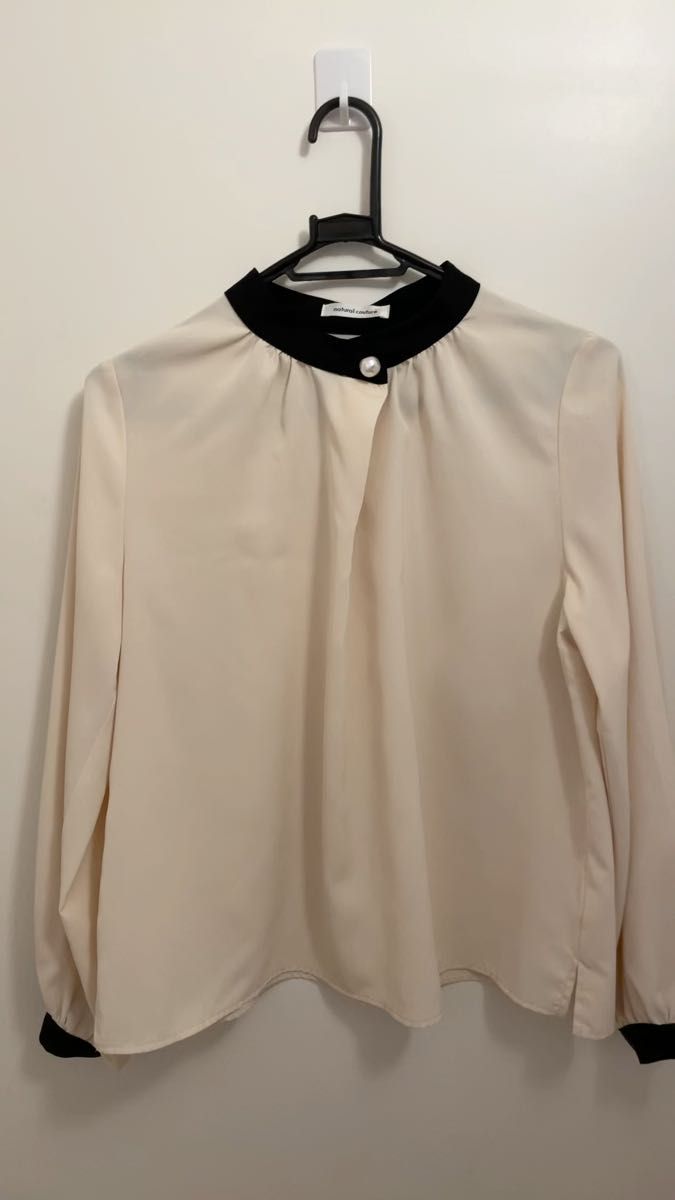 長袖ブラウス シフォンブラウス シースルーブラウス リボンブラウス ハイネックブラウス シフォンブラウス 清楚 上品 婚活 未使用