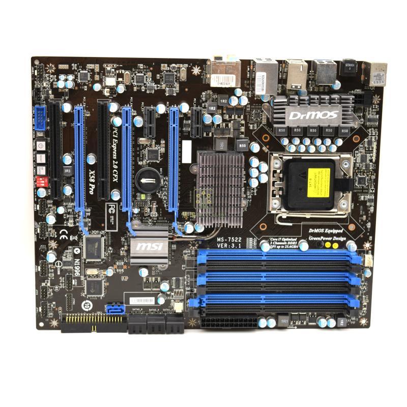 美品 MSI X58 Pro マザーボード Intel X58 Intel 1366 X5650，X5570，X5670,I7 950，L5639など対応_画像1