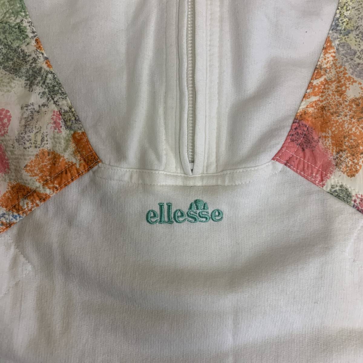 ★ ellesse エレッセ★ ハーフジップカットソー ホワイト 12W/32M 美品 ロンT_画像4