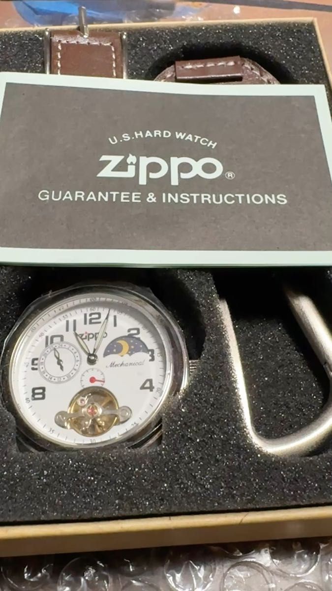 Zippo 機械式腕時計 懐中時計? 「男のロマン」新品未使用 動作品 腕時計 長期保管品 おしゃれな茶色