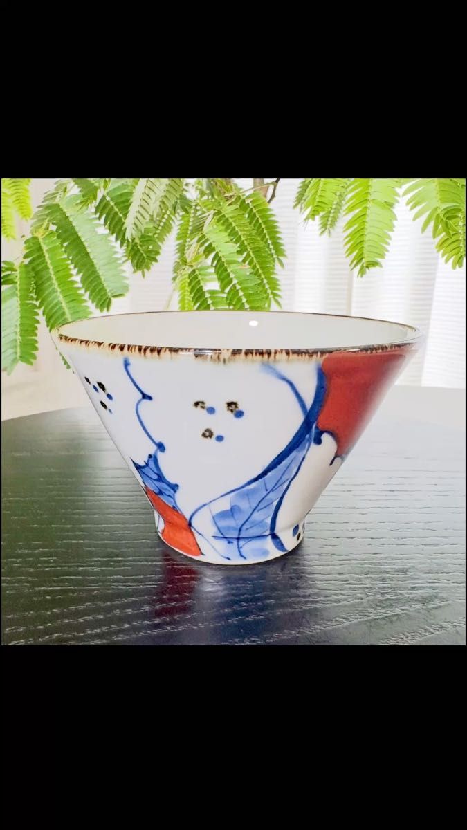 568茶碗 一個 赤絵ザクロ 赤 飯碗 日本製 くらわんか茶碗 色絵 小鉢 ご飯茶碗 雑碗 マルチカップ 波佐見焼