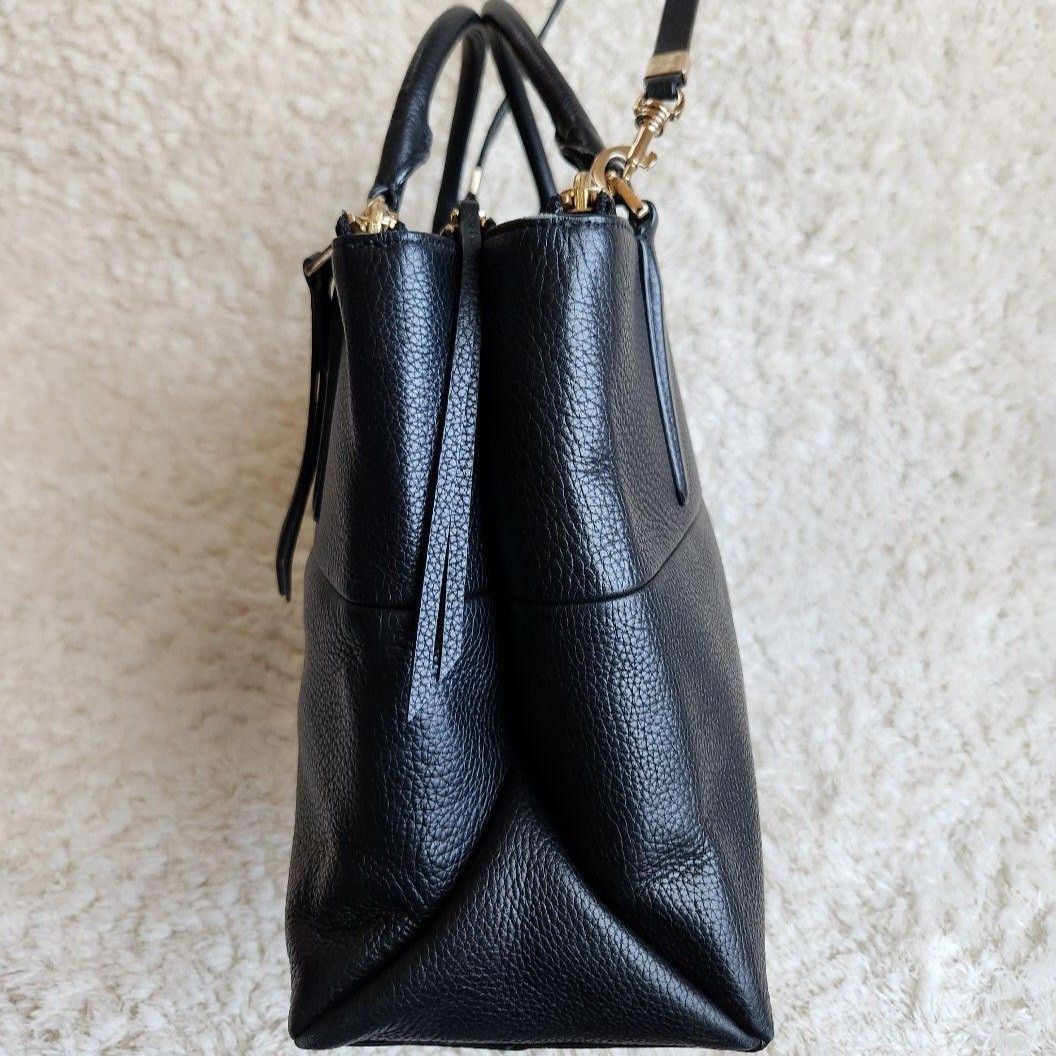 COACH コーチ ザボロー 本革 レザー トートバッグ ショルダーバッグ 黒 ブラック 2WAYバッグ