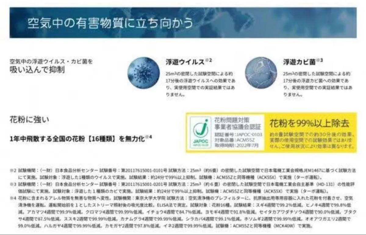 新品未使用品 DAIKIN ストリーマ空気清浄機 ACM55Z-W ホワイト 新品未使用品 DAIKIN ストリーマ空気清浄機 ACM55Z-W ホワイト