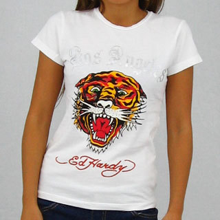 ED Hardy エドハーディ レディース　タイガーT　ホワイトS_画像1