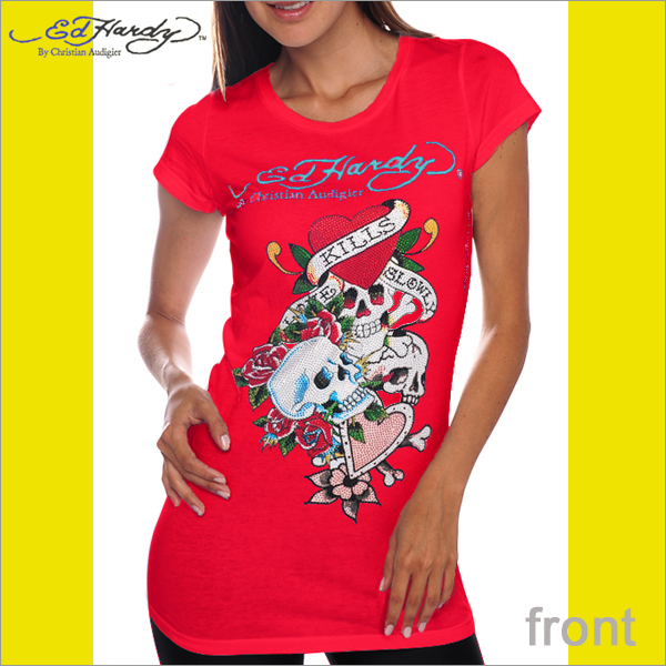 年末のプロモーション特価！ Ed Hardy エドハーディー 赤 S Tシャツ