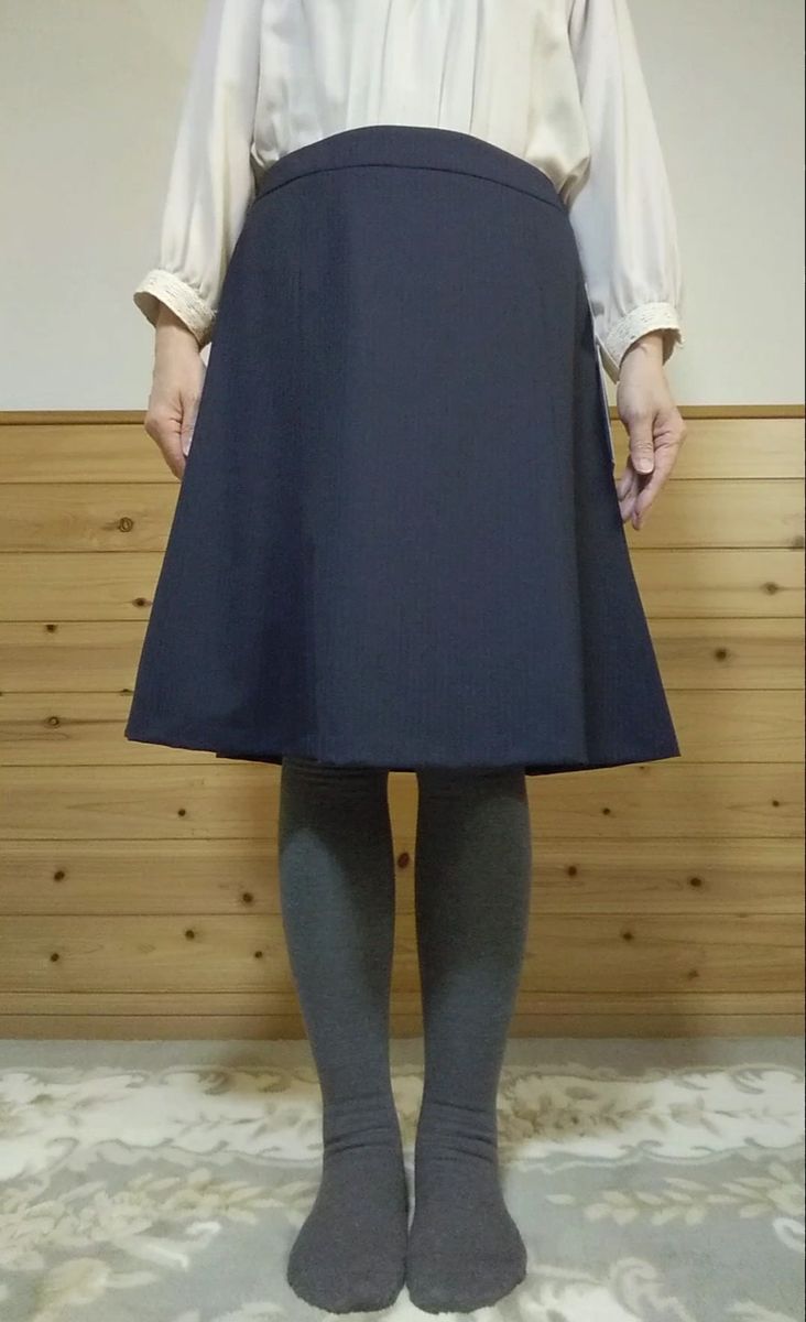 15号サイズ オフィス 制服 スーツ フレアスカート n.line Precious ネイビー 紺色 ひざ丈 タグ付き 未使用