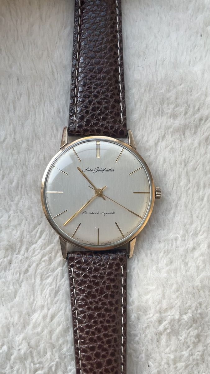 稼働品 Seiko Goldfeather 25石 手巻き 腕時計