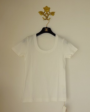 新品未使用　PINCEAU　パンソー　Tシャツ　カットソー　無地　半袖　コットン　綿　38　ホワイト　日本製_画像6