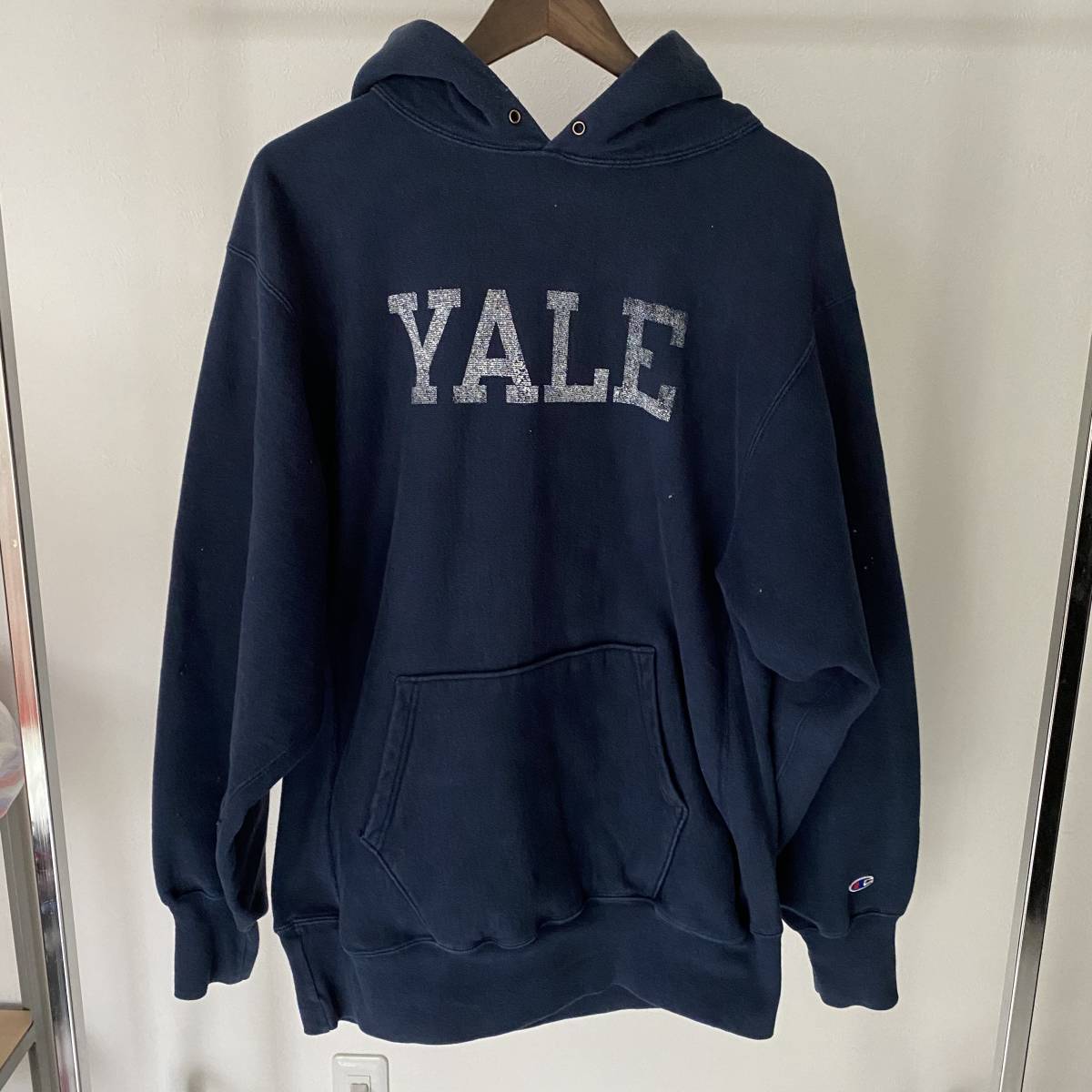 ビンテージ Champion チャンピオン YALE リバースウィーブ スウェット パーカ ヴィンテージ ネイビー NAVY_画像1