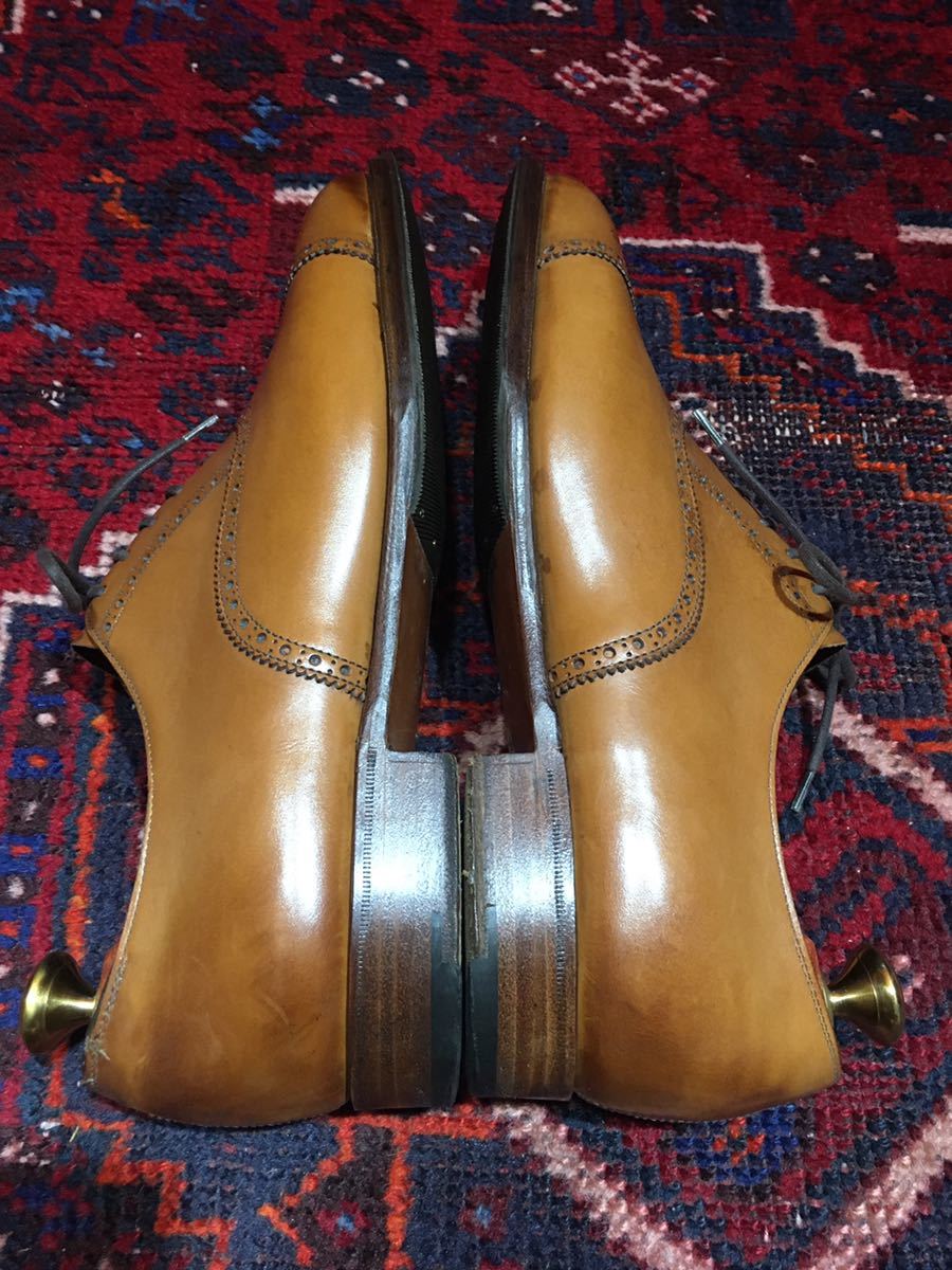 ツリー付OLD EDWARD GREEN ASQUITH LEATHER BLOGUE SHOES MADE IN ENGLAND/オールドエドワードグリーンセミブローグシューズ 8 1/2 E888