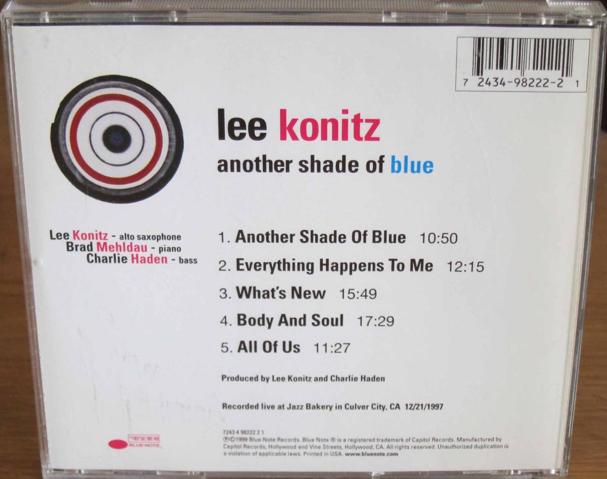 【中古CD】 Lee Konitz / Another Shade of Blue_画像2