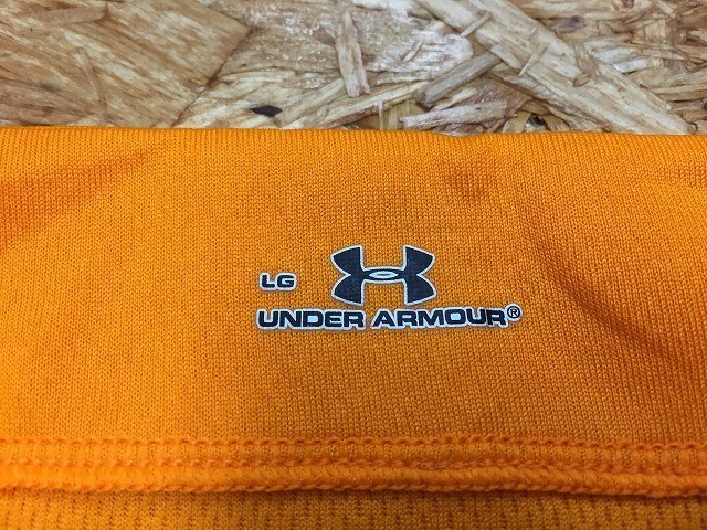 UNDER ARMOUR × YOMIURI GIANTS アンダーアーマー×ジャイアンツ L メンズ（レディース？） ベースボールシャツ 半袖 ポリ100% 橙×黒×白_画像3