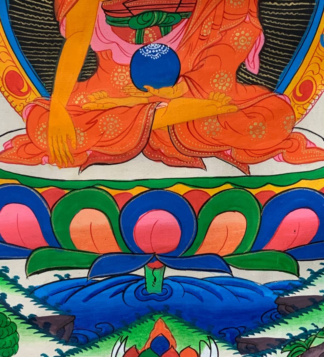 ◆阿しゅく如来（あしゅくにょらい/アクショービャ）タンカ／仏画／曼荼羅／チベット-2