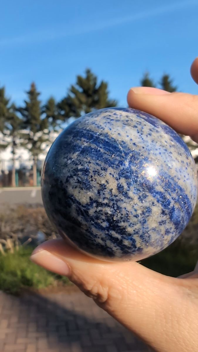 BH1 パワーストーン 置物 クリスタル 51.5mm丸玉 癒やし 開運214g