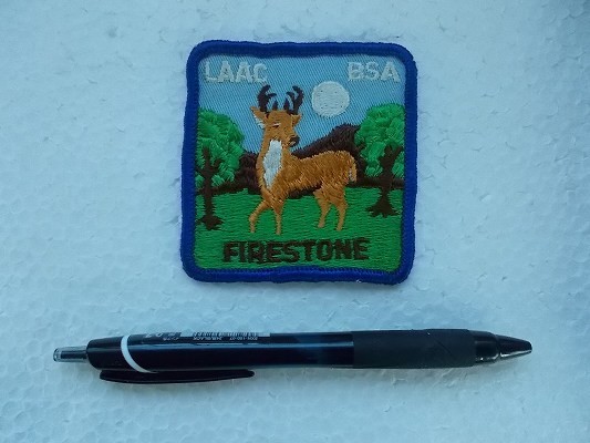 70年台 ボーイスカウト ファイアストーンLAAC BSA FIRESTONE鹿 アメリカ ビンテージ刺繍ワッペン/自然USA狩猟70sアメリカン v75_画像7