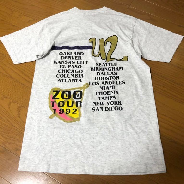 90s U2 частота футболка ZOO TV Tour футболка Tour TEE Vintage USA производства L