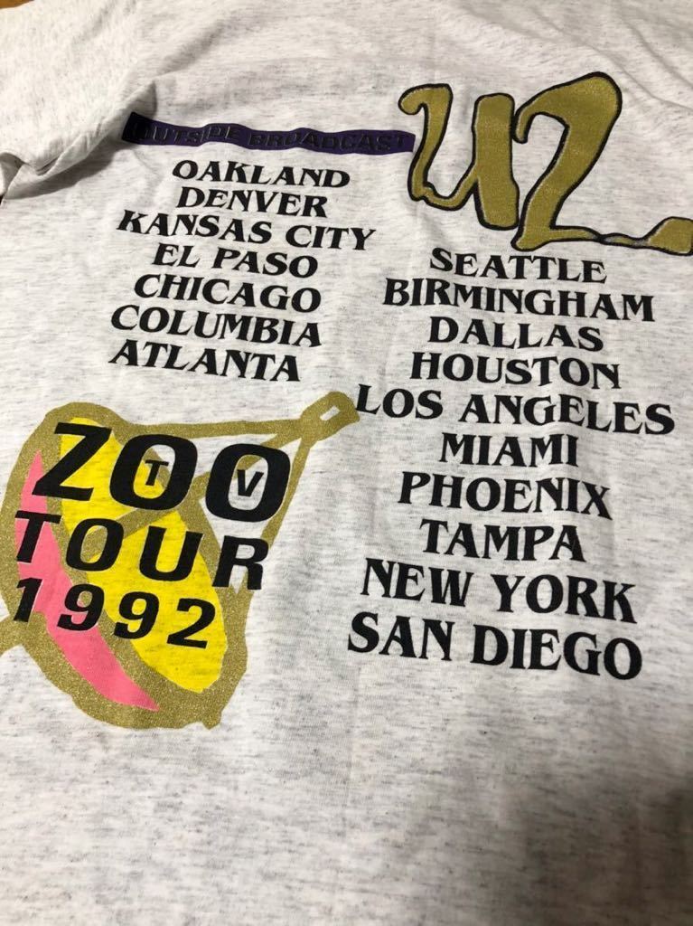 90s U2 частота футболка ZOO TV Tour футболка Tour TEE Vintage USA производства L