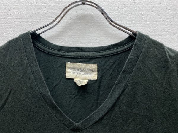 ラルフローレン デニム&サプライ Vネック ポケット付き 半袖Tシャツ (XL) 濃灰系 DENIM&SUPPLY_画像4