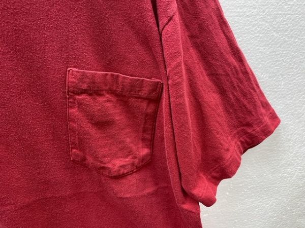 USA製 90's ギャップ GAP 半袖 コットン ポケットＴシャツ (L) エンジ系 ポケＴ 無地 ソリッドカラー アメリカ製 90年代 旧タグ オールド_画像4