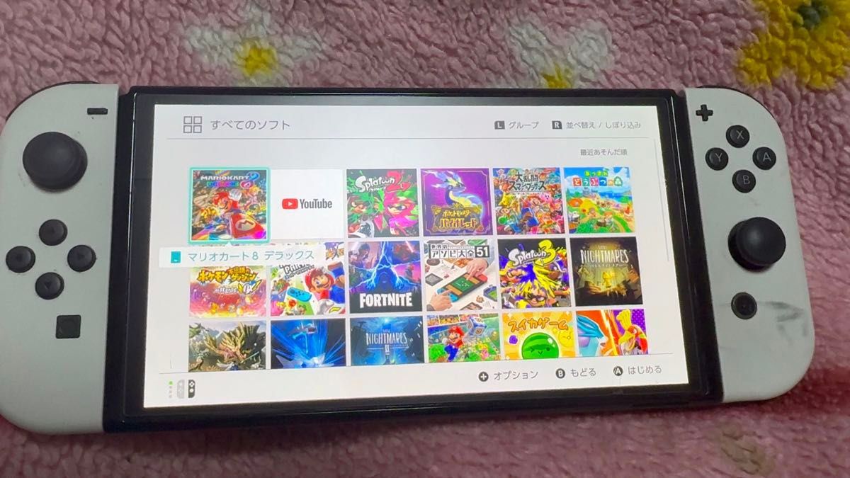 Switch有機ELホワイト、データー未削除、付属品はHDMI充電器ドック本体左ジョイコン不具合あり