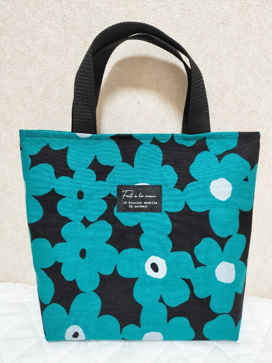 ミニトートバック エコバック サブバック お散歩バック ハンドメイド 北欧花柄 ミニトートバック エコバック サブバック お散歩バック ハンドメイド 北欧花柄