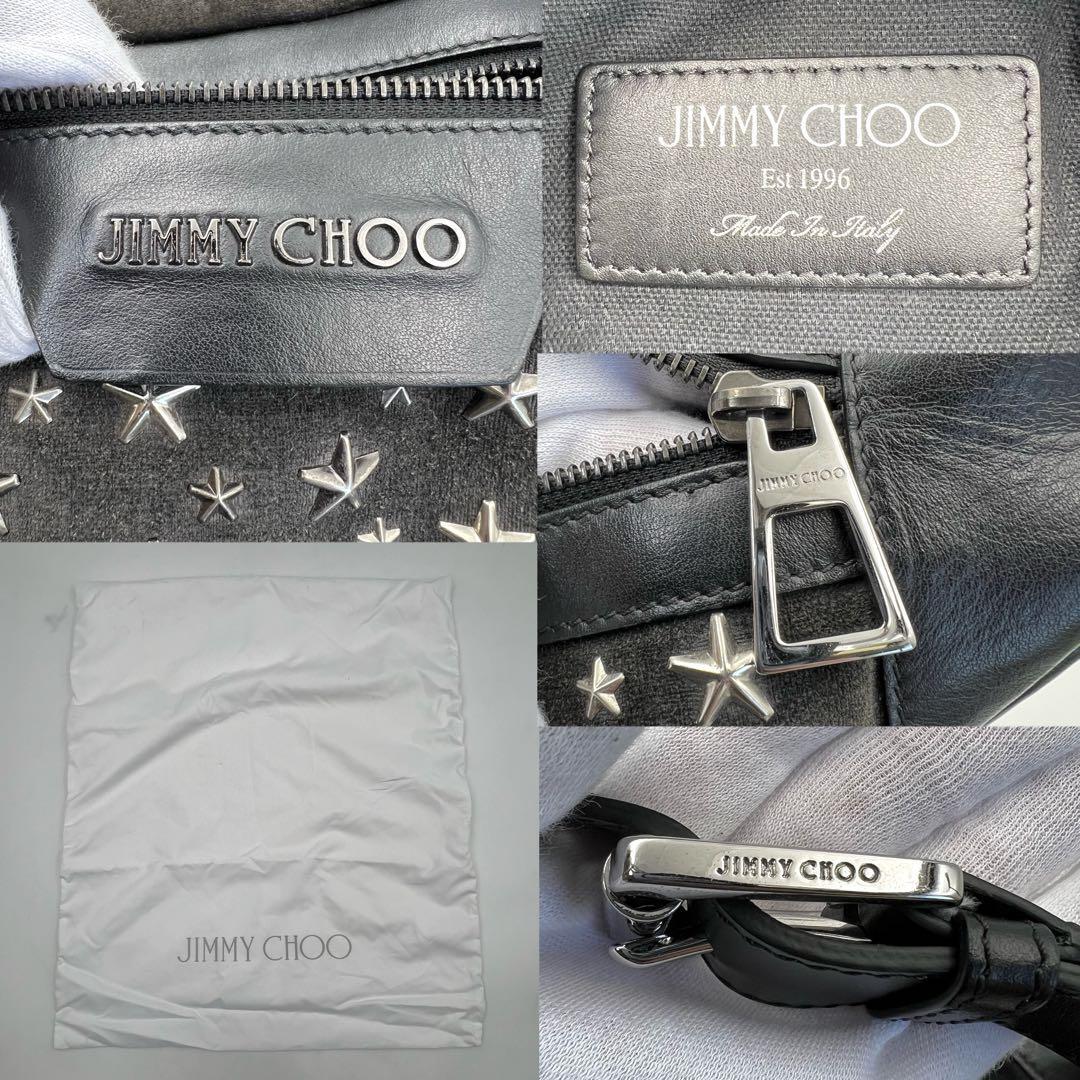 { прекрасный товар }JIMMY CHOO Jimmy Choo мужской DERRYte lease ta- заклепки Cross корпус кожа сумка "body" поясная сумка наклонный .. чёрный 