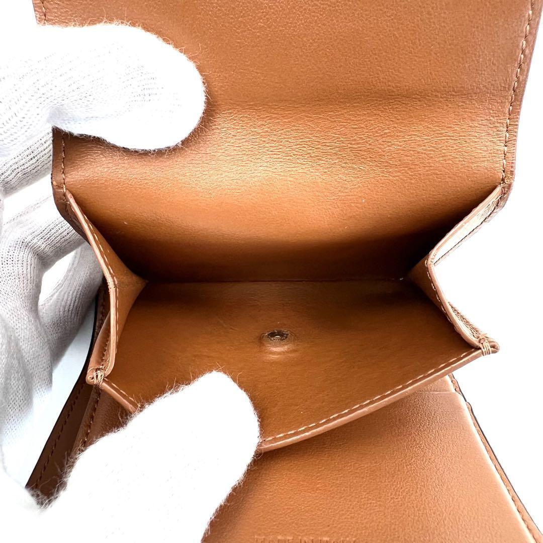 《美品/鑑定書付》2022年限定モデルCELINE セリーヌ トリオンフ レザー スモールウォレット 三つ折り財布 コインケース有り