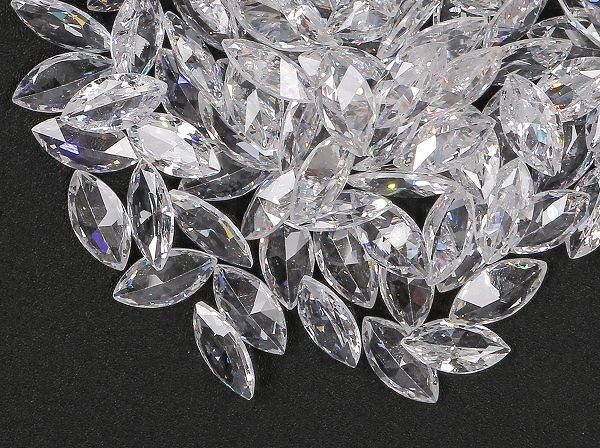 ★キュービックジルコニア ルース 6x12mm おまとめて大量約50個(gè)セット マルキーズブリリアントカット 人工ダイヤモンド 裸石 寶石 Nw48