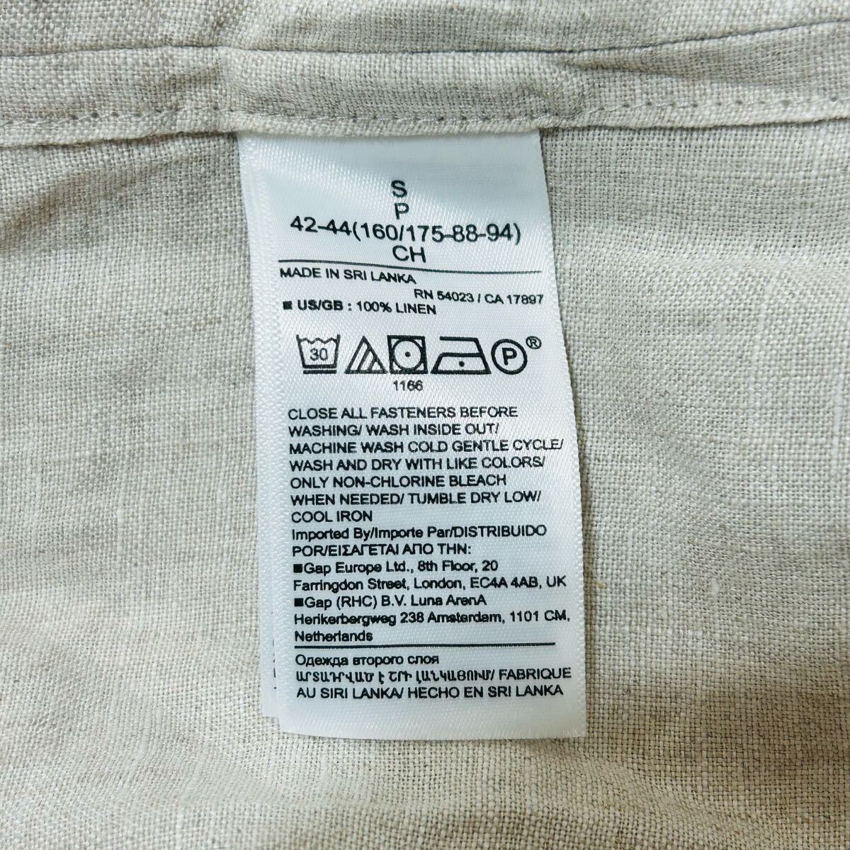 BANANA REPUBLIC バナナリパブリック 長袖シャツ シャツ 長袖 トップス　オフィスカジュアル リネン　麻　ナチュラル Sサイズ　ベージュ