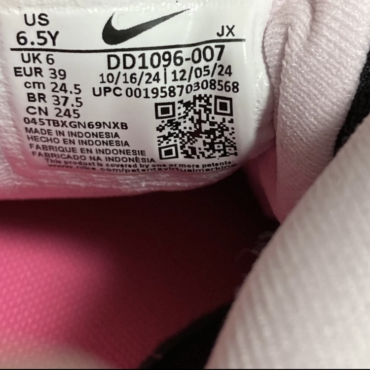  новый товар 24.5cm NIKE REVOLUTION 6 NN GS Black Pink Nike Revolution 6 черный розовый чёрный персик DD1096-007 бег быстрое решение немедленная отправка 