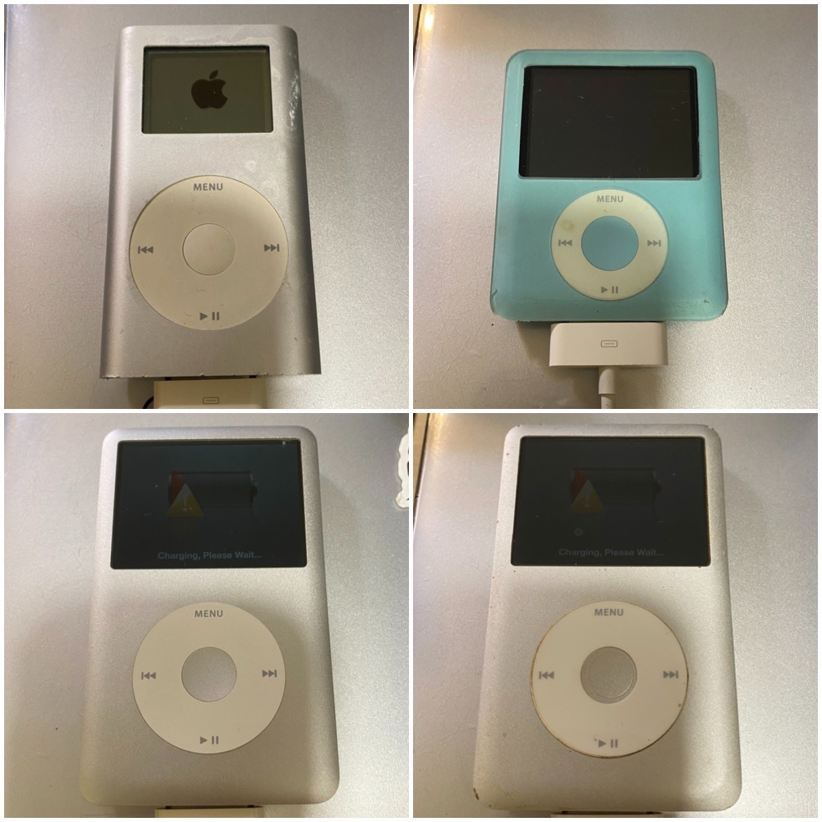 1円? ipod 4臺(tái) まとめ mini classic nano / A1051 / A1236 / A1238 アイポッド 通電 箱あり ジャンク 中古 現(xiàn)狀品