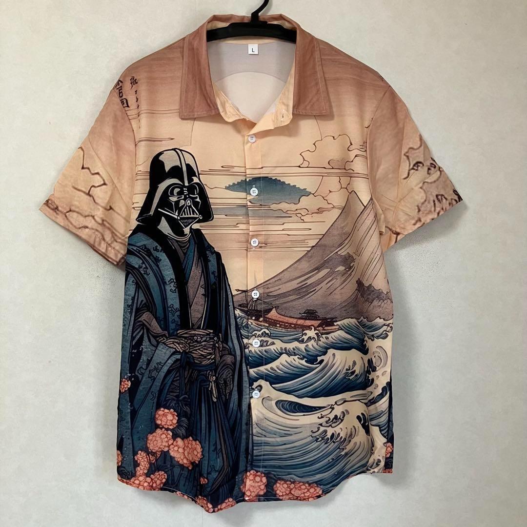 STARWARS 最後のジェダイ アロハシャツ 浮世絵 L スターウォーズ STARWARS 最後のジェダイ アロハシャツ 浮世絵 L スターウォーズ