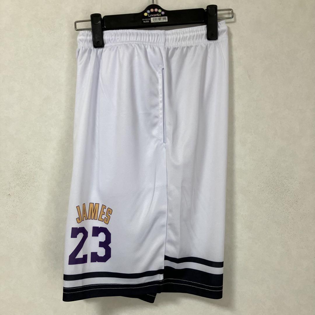 ★未使用品 NBA レブロン・ジェームズ LAKERS ロサンゼルス・レイカーズ バスパン ショーツ ユニフォーム バスケ ジャージ ハーフパンツ L