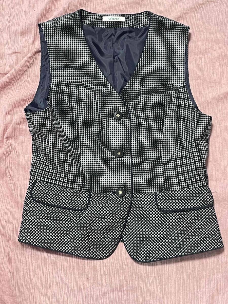 ※Bランク※【中古】UNILADY_11號(hào)ベスト/U5337/チェック/ユニレディ/かわいい會(huì)社事務(wù)服/おしゃれOL制服