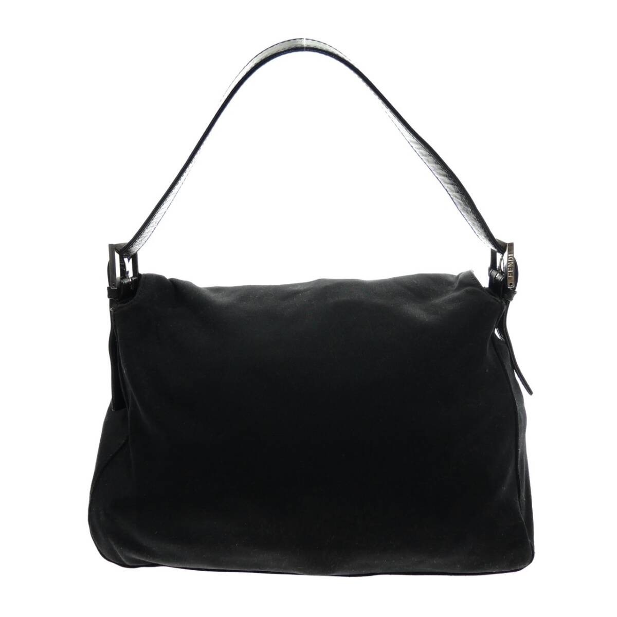 1円スタート FENDI フェンディ コットンジャージ マンマバケット シルバー金具 ショルダーバッグ ハンドバッグ ブラック 黒 レディース