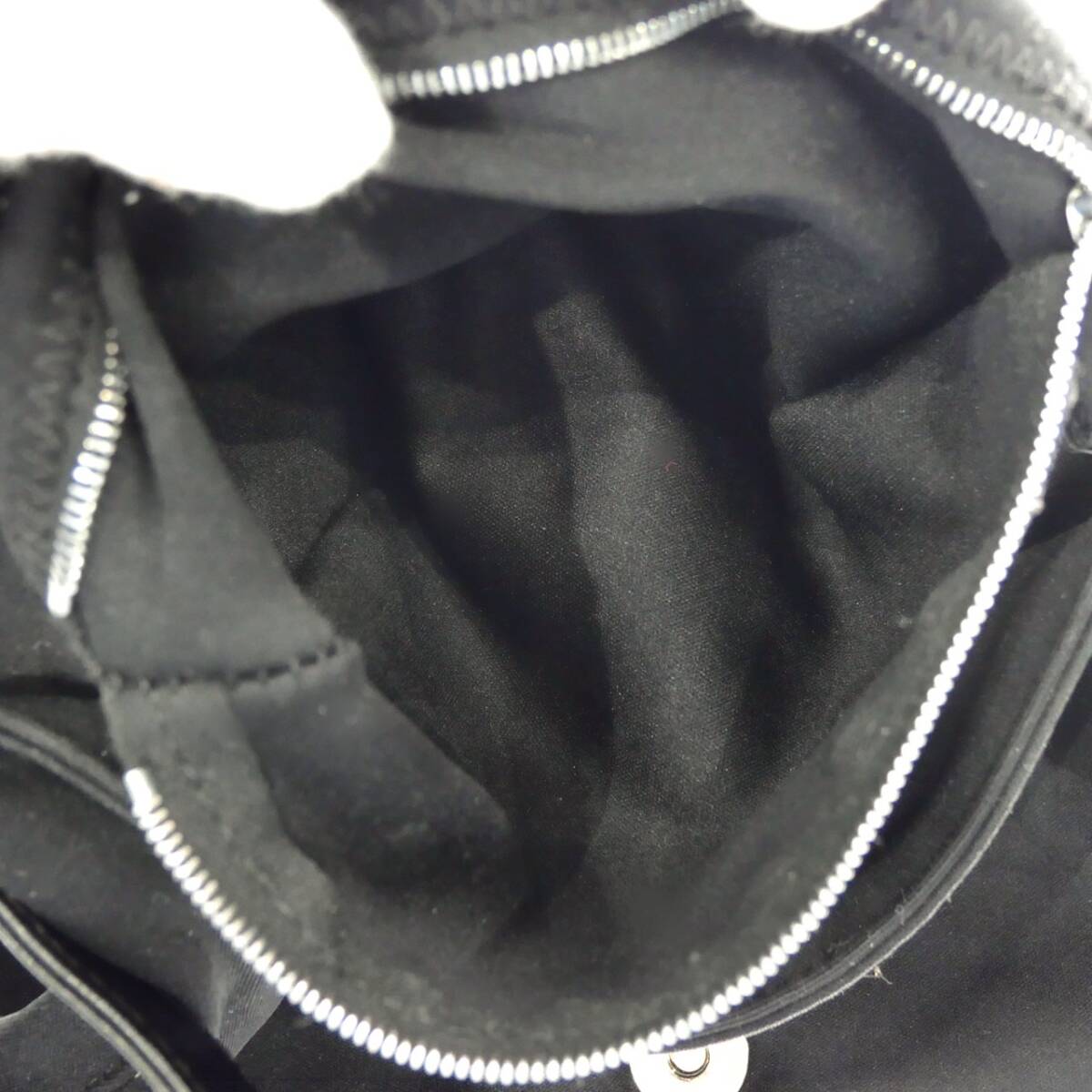1円スタート FENDI フェンディ コットンジャージ マンマバケット シルバー金具 ショルダーバッグ ハンドバッグ ブラック 黒 レディース