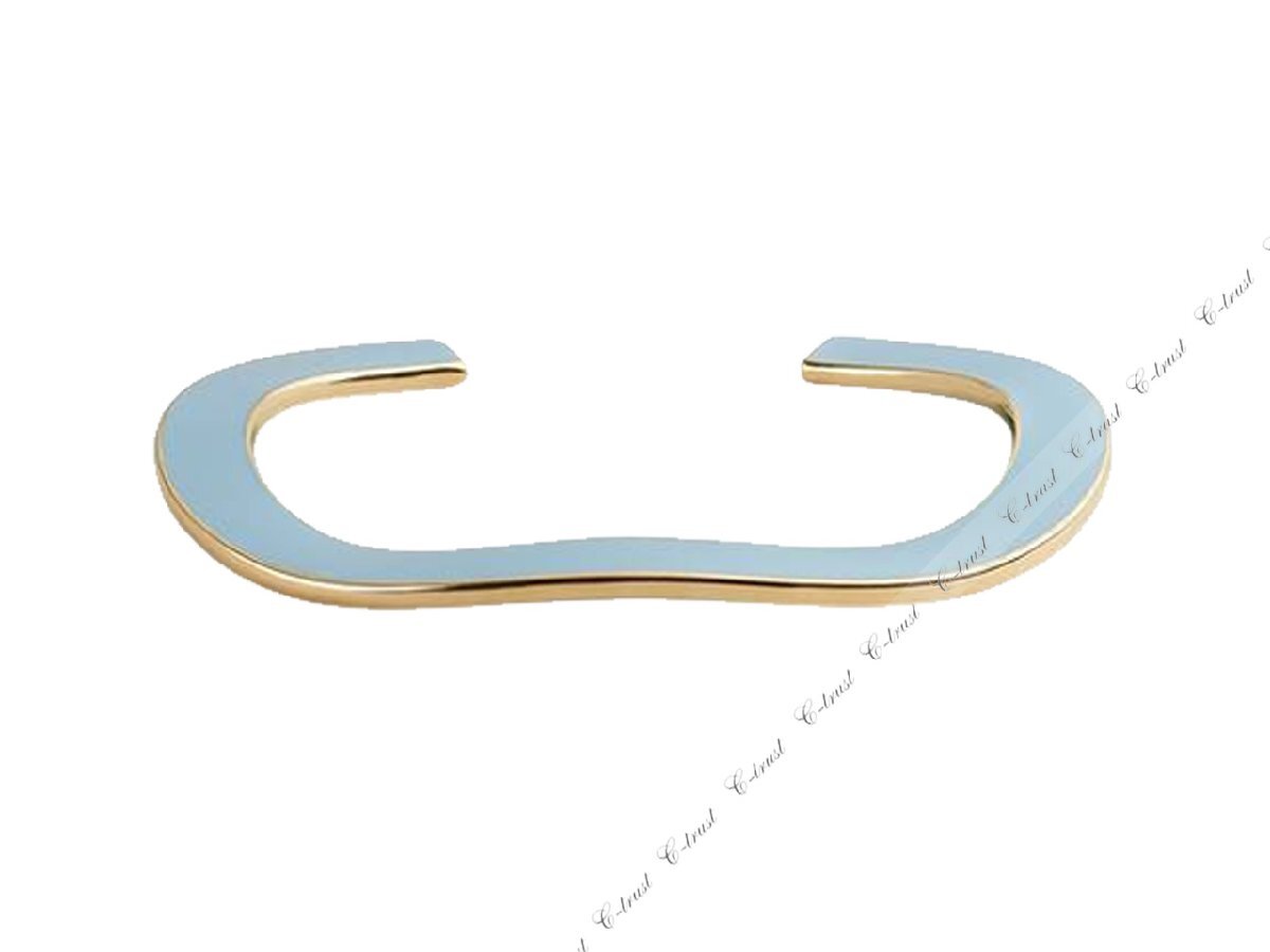 L566-M.. BOTTEGA VENETA ボッテガ ヴェネタ ブレスレット CURVE CUFF スターリング シルバー Ag925 ロゴ イタリア制 ★ 8991 TEAL+PARAKEE