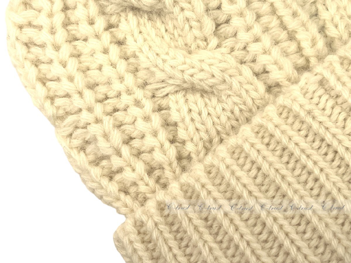L467-S.. BOTTEGA VENETA ボッテガ ヴェネタ ニットキャップ ニット帽 KNIT CAP HW ロゴ イタリア制 ★ 9267 BONE
