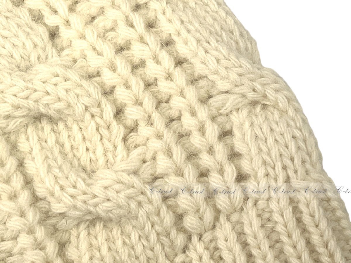 L467-S.. BOTTEGA VENETA ボッテガ ヴェネタ ニットキャップ ニット帽 KNIT CAP HW ロゴ イタリア制 ★ 9267 BONE