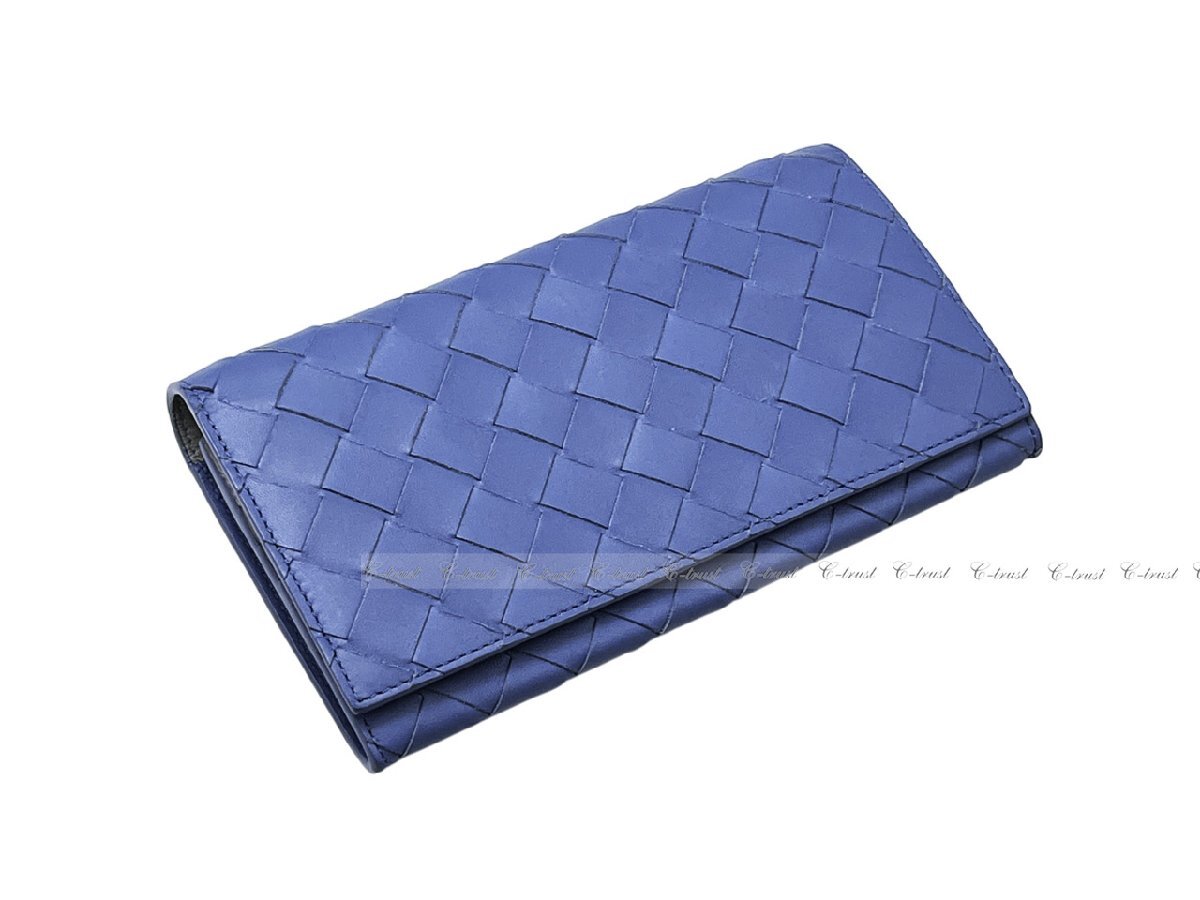 L396.. BOTTEGA VENETA ボッテガ ヴェネタ 長財(cái)布 ウォレット バイカラー 2つ折り イントレ イタリア制 ★ 4219 SURF × TRAVERTINE