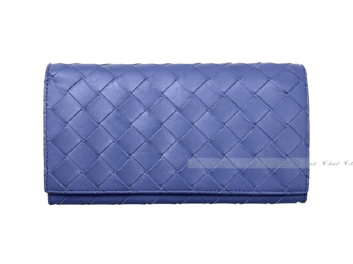 L396.. BOTTEGA VENETA ボッテガ ヴェネタ 長財(cái)布 ウォレット バイカラー 2つ折り イントレ イタリア制 ★ 4219 SURF × TRAVERTINE