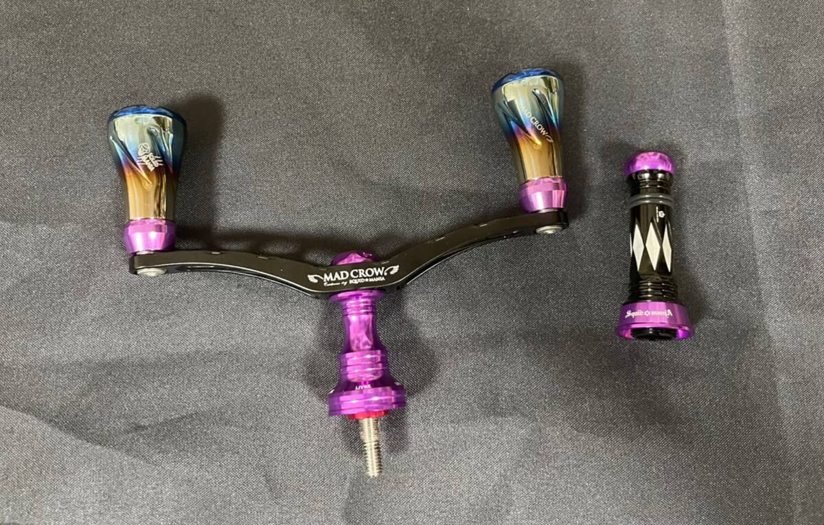 Squidmania スクイッドマニア MAD CROW 98 BLACK PURPLE フォルテ + バランサー DAIWA用 ケース付き 限定リブレ スクマニハンドル
