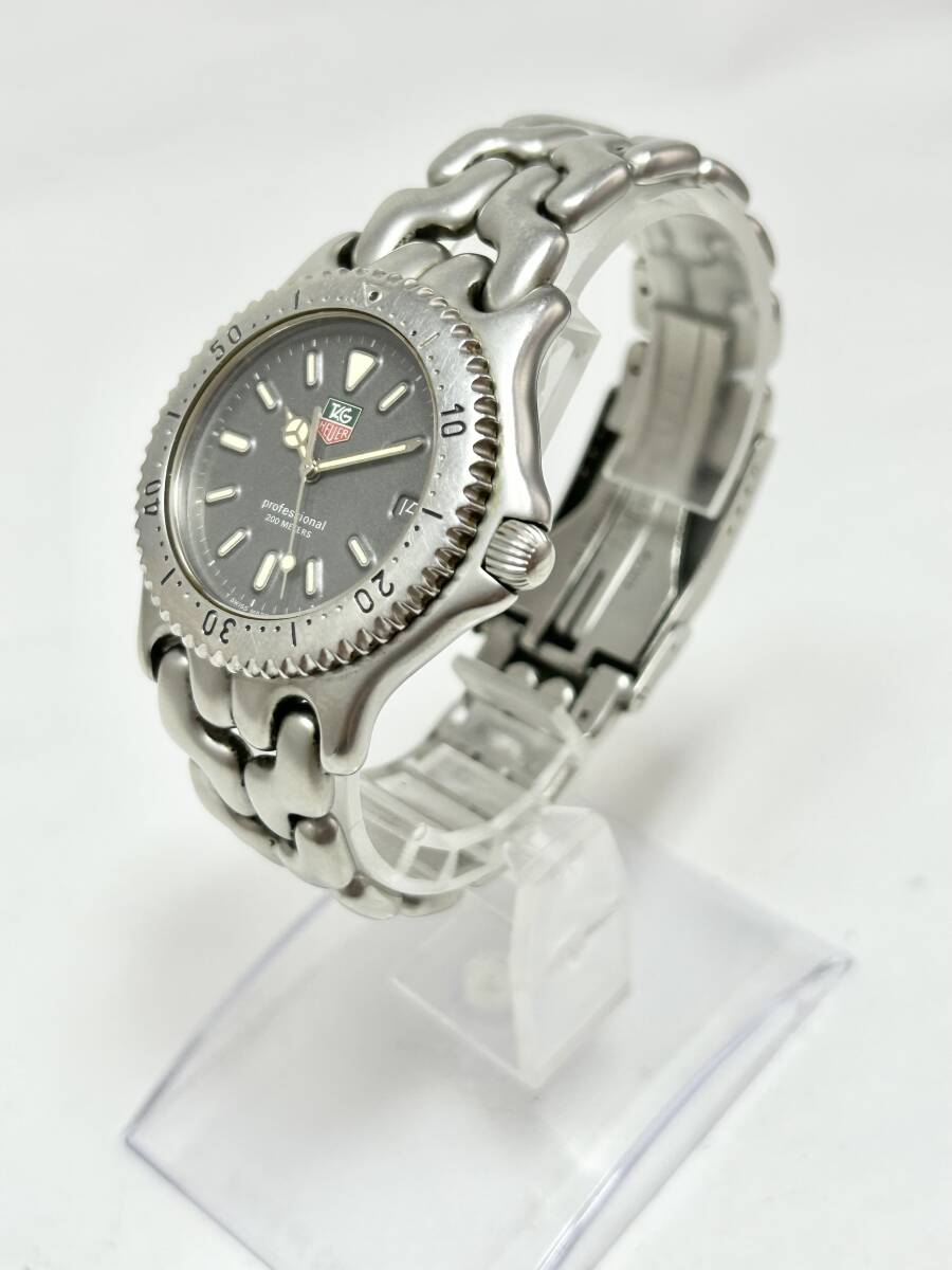 ML587【RUP】★1円～★ 稼働品 TAG HEUER タグホイヤー セル S99.206K QZ プロフェッショナル200M デイト グレー文字盤 メンズ腕時計